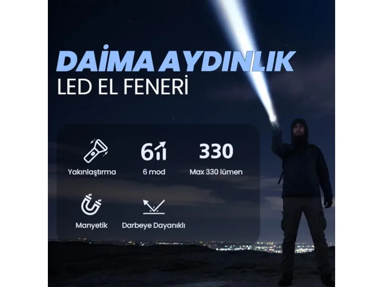 Flashlight BX2153FL 7W LED, Max. 330 Lümen Parlaklık — görsel 5