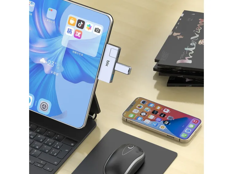 BX21HB Type-C to USB 3.2 USB 2.0 RJ45 Dönüştürücü — görsel 5