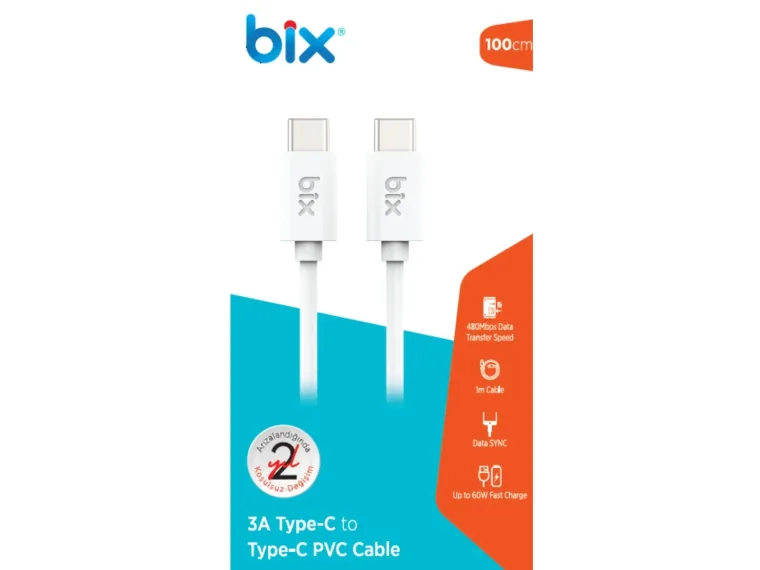 BX60C 60W PVC Type-C To Type-C Hızlı Şarj Ve Data — görsel 3