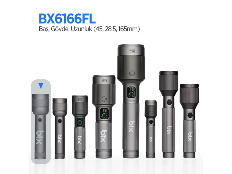 Flashlight BX6166FL 3W LED, Max. 1500 Lümen Parlaklık — görsel 7