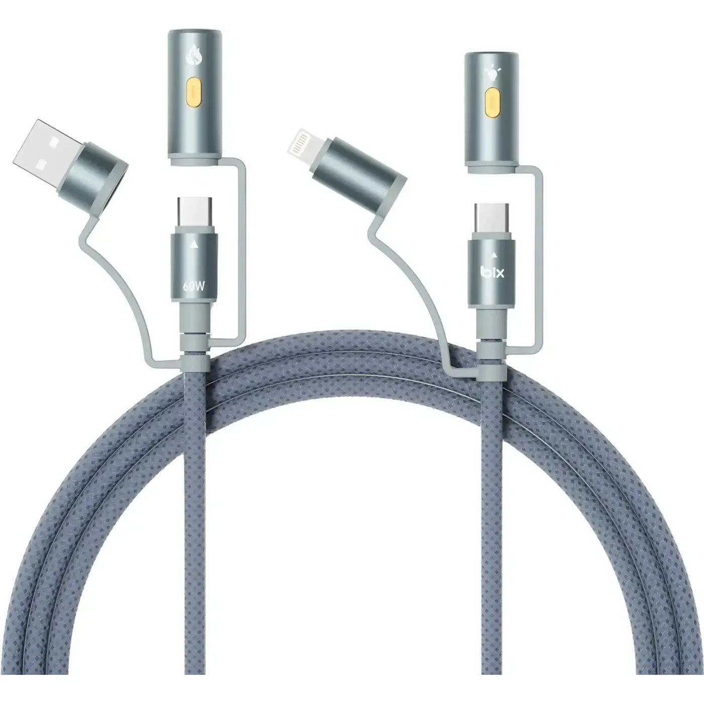 BX6IN1C 60W Type-C & Lightning & USB-A Kablosu