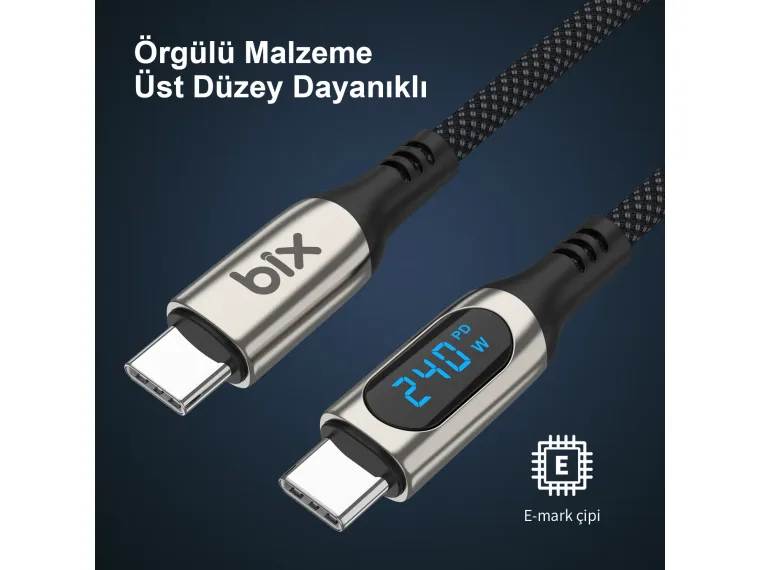 BXCC243 Type-C to Type-C 240W 480Mbps E-Marker Çip — görsel 6