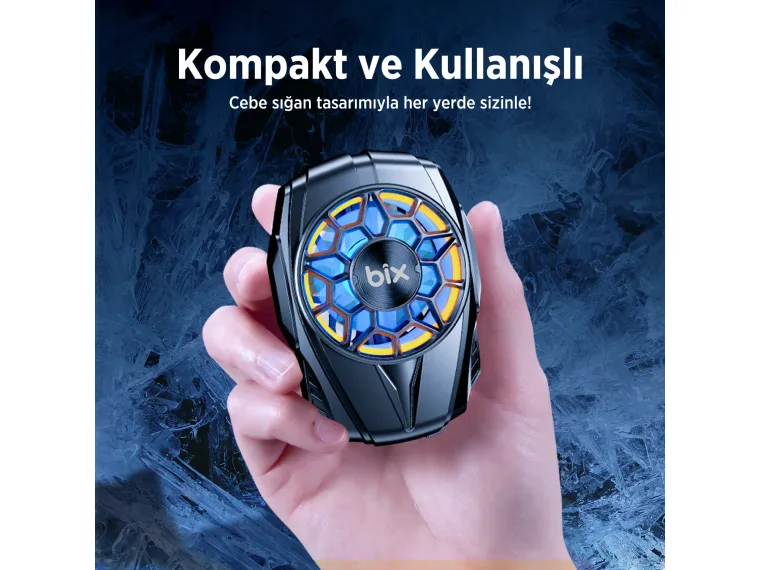 BXCP04G Sessiz ve Güçlü Telefon Soğutucu Fan Bataryalı — görsel 4