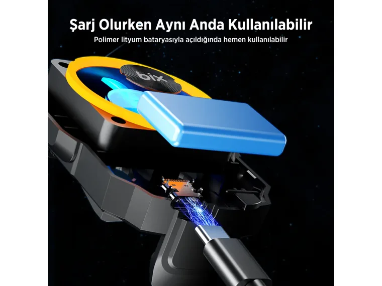 BXCP04G Sessiz ve Güçlü Telefon Soğutucu Fan Bataryalı — görsel 6