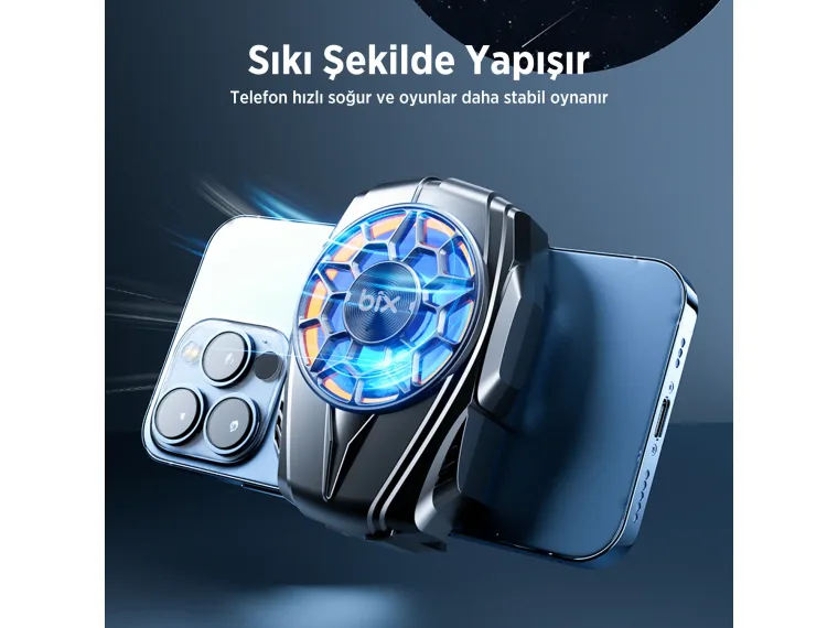 BXCP04G Sessiz ve Güçlü Telefon Soğutucu Fan Bataryalı — görsel 7