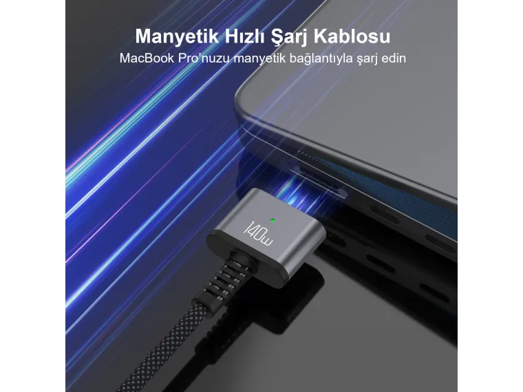 BXM3C 140W Type-C to Magsafe 3 Macbook Pro ve Macbook — görsel 4