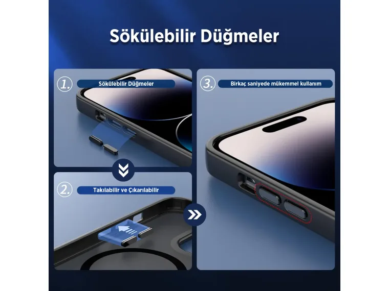 Bix MagSafe Anti-Shock Kılıf – Kaymaz Tasarım, Üstün — görsel 3