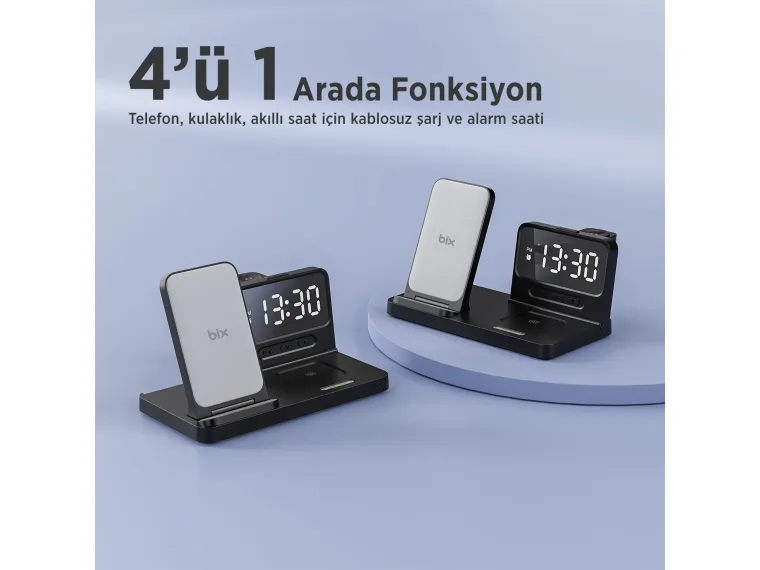 BXMW4 Alarmlı Saat Özellikli 15W Akıllı Telefon TWS — görsel 3