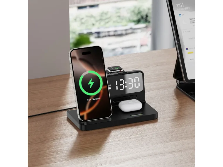 BXMW4 Alarmlı Saat Özellikli 15W Akıllı Telefon TWS — görsel 5