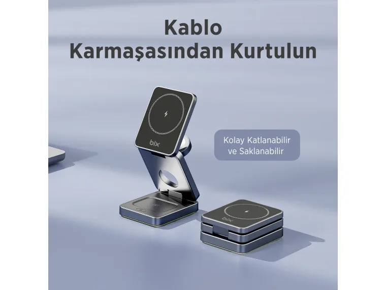 BXMW7 3’ü 1 Arada 15W Akıllı Telefon TWS Kulaklık — görsel 7