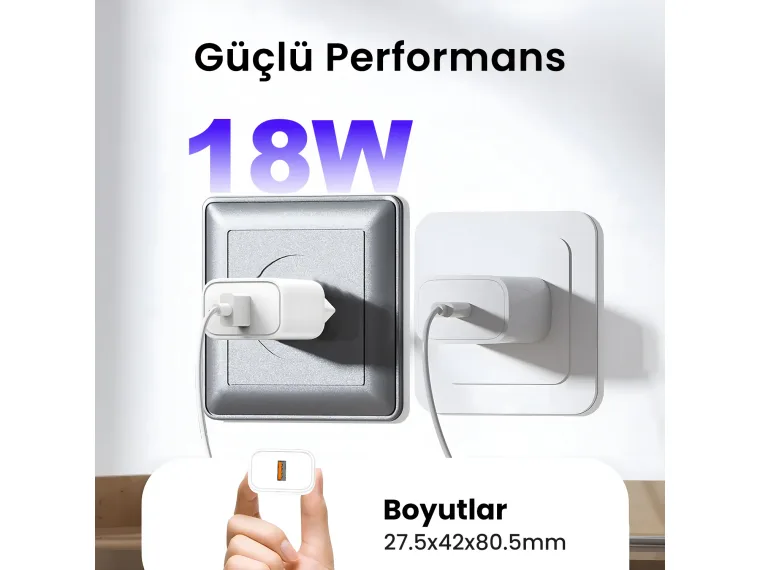 BXQC18 USB-A 18W QC 3.0 Akıllı Çipli ve Kısa Devre — görsel 3