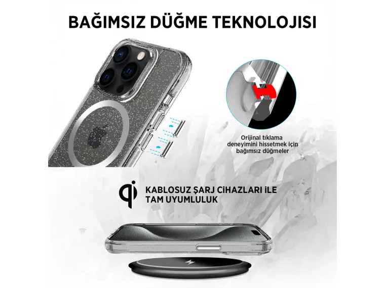 Bix Pure Glitter MagSafe Kılıf – Kamera ve Ekran Çift — görsel 3