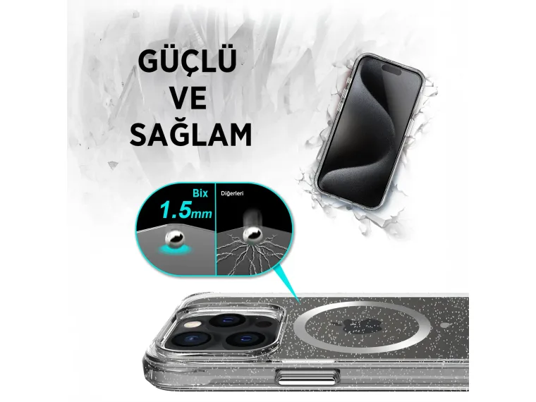 Bix Pure Glitter MagSafe Kılıf – Kamera ve Ekran Çift — görsel 5