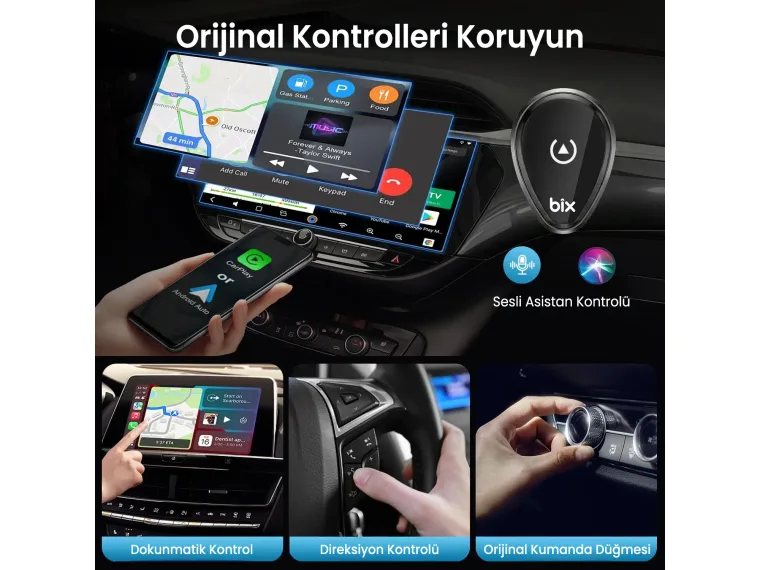 CB01 2.4G/5G WiFi CarPlay Android Auto Kabloludan — görsel 6