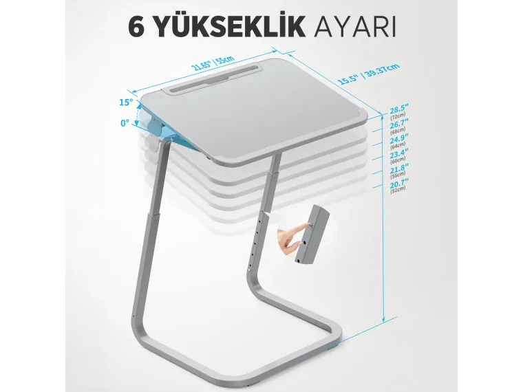 Bix Saiji F2 Yükseklik ve Açı Ayarlı TV Tepsi Masası — görsel 5