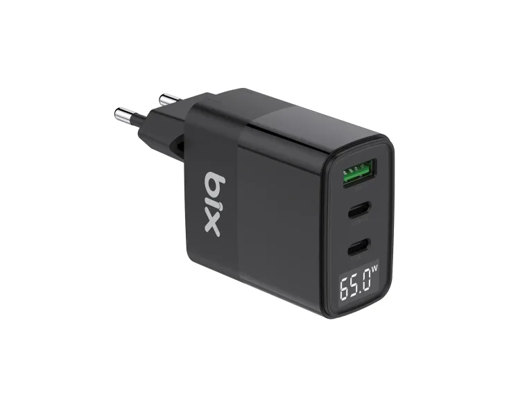 BX65GD GaN 65W PD Led Göstergeli 2*Type-C & 1*USB-A