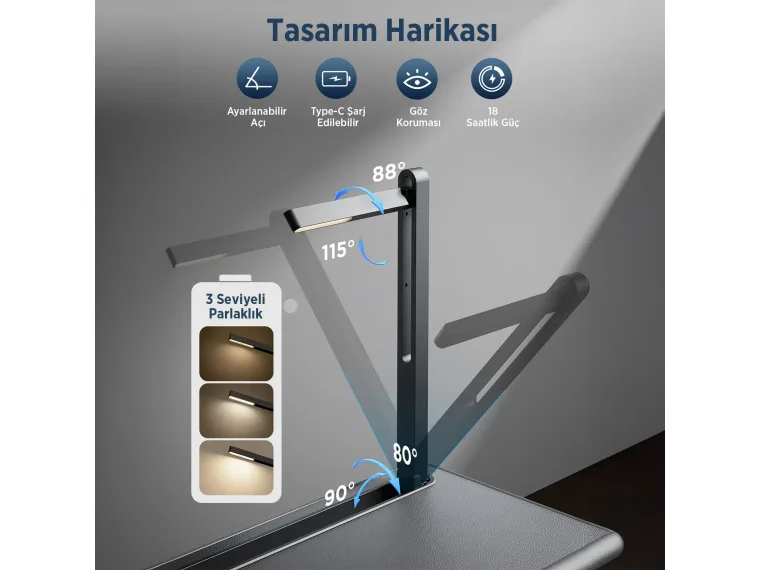 Bix Saiji GX8 LED Işıklı Çok Fonksiyonlu Laptop Standı — görsel 7
