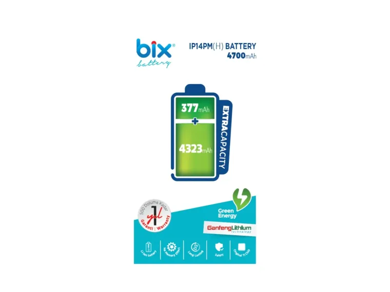 Bix IP14PM(H) iPhone için 4700mAh Ekstra Kapasiteli