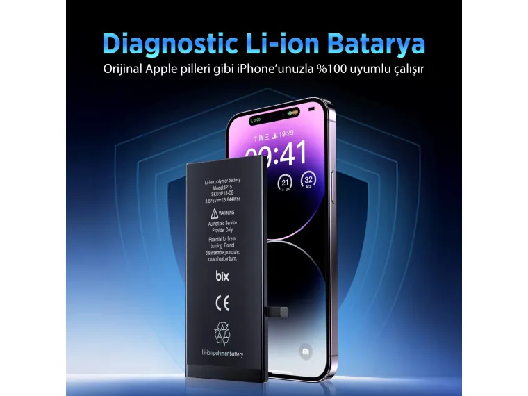 iPhone 15 için 4640mAh Ekstra Kapasiteli Diagnostic — görsel 3