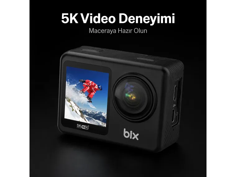 Bix Nexa 1 Wi-Fi 5K 30FPS Aksiyon Kamerası 50 MP Çift — görsel 4