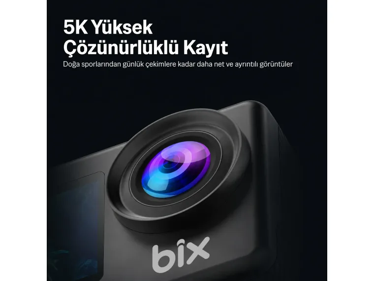 Bix Nexa 1 Wi-Fi 5K 30FPS Aksiyon Kamerası 50 MP Çift — görsel 6