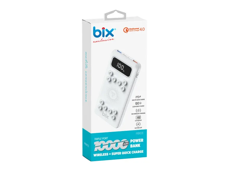 PB103 10000 mAh Vantuzlu Kablosuz LED Göstergeli QC — görsel 5