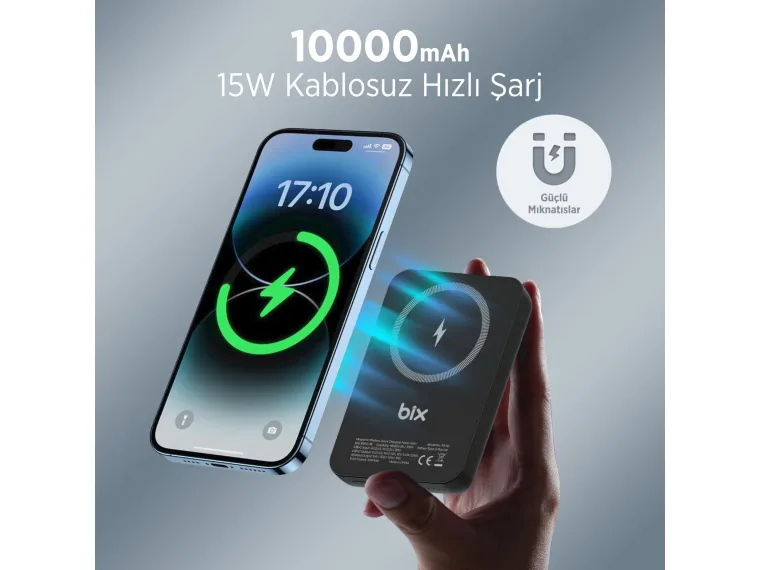 PB112 15W Manyetik Kablosuz Şarj ve 20W USB-C Hızlı — görsel 5