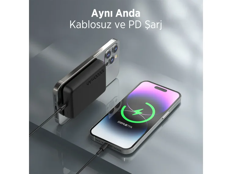 PB112 15W Manyetik Kablosuz Şarj ve 20W USB-C Hızlı — görsel 6