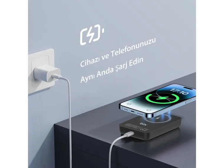 PB112 15W Manyetik Kablosuz Şarj ve 20W USB-C Hızlı — görsel 7