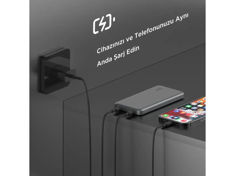 PB113 10000mAh PD 20W Çift USB-C Portlu Hızlı Şarj — görsel 6