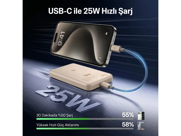 PB121 Qi2.2 Sertifikalı 25W Kablosuz Magsafe PD 3.0 — görsel 5