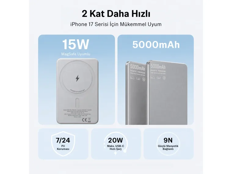 Bix PB50 5000 mAh 15W MagSafe Powerbank — görsel 10