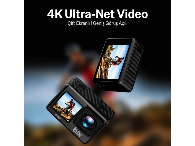 Bix Pulse 1 Wi-Fi 4K 30FPS HD Aksiyon Kamerası Çift — görsel 5