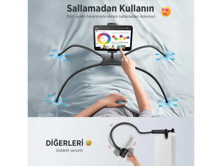 Bix Saiji Q2T 360° Ayarlanabilir Tablet ve Telefon — görsel 5
