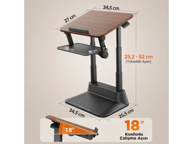 Bix Saiji D8 Ayarlanabilir Ergonomik Laptop Standı — görsel 3