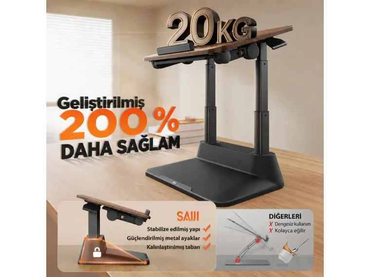 Bix Saiji D8 Ayarlanabilir Ergonomik Laptop Standı — görsel 5