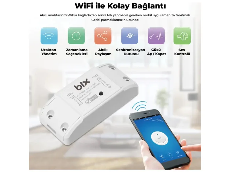 SC-01 WiFi Kontrollü Akıllı Röle Zamanlama ve Sesli — görsel 4