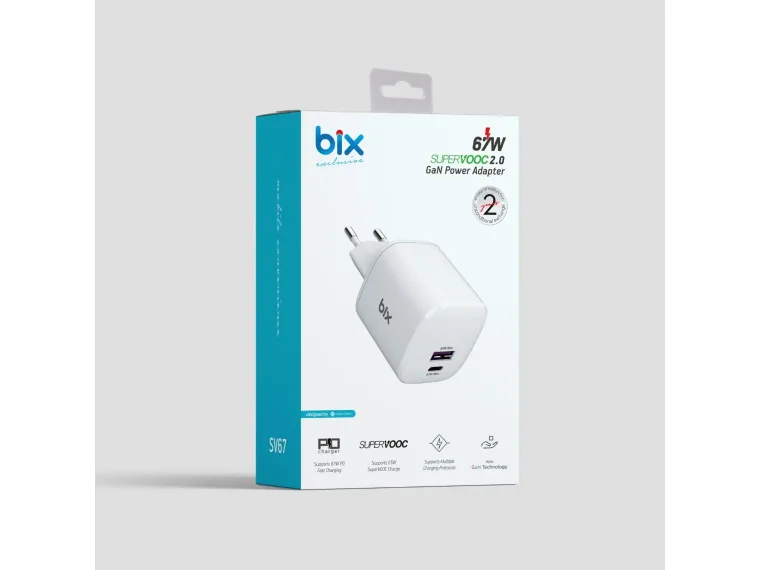 SV67 67W GaN SuperVooc 2.0 Type-C ve USB-A Çift — görsel 6