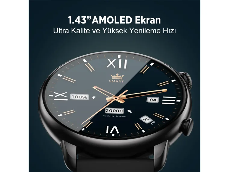 SW02AI 1.43” AMOLED Ekran, Bluetooth 5.2 Telefon — görsel 3