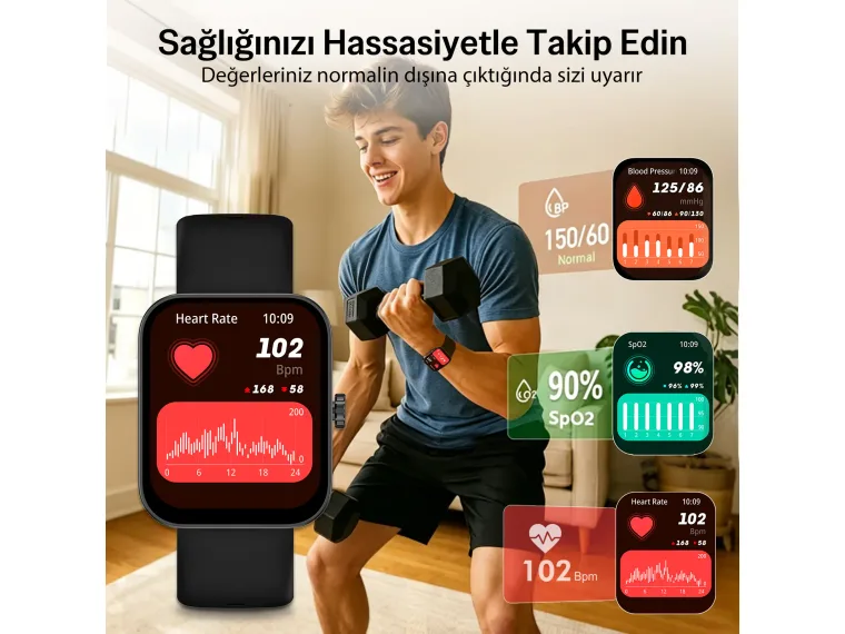 SW04 Bluetooth Arama Destekli 1.83” HD Ekran IP68 Suya — görsel 5