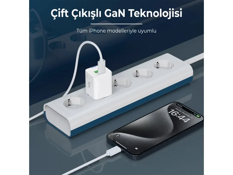 T2P35G GaN PD 35W Type-C ve USB-A QC 18W Çift Portlu — görsel 4