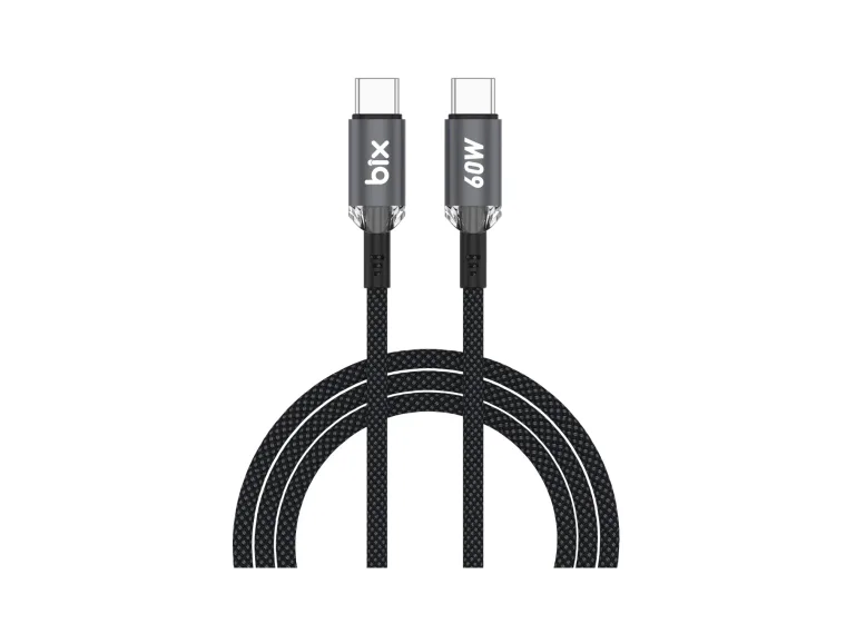 T3CC 60W Örgülü Type-C To Type-C Hızlı Şarj Ve Data