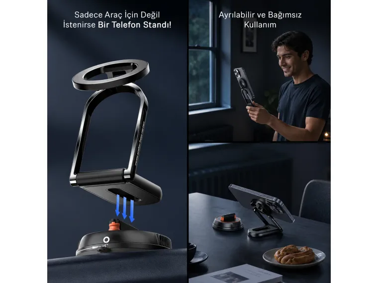 TCH02 Güçlü Vakum Özellikli 360° Ayarlanabilir Cam — görsel 6