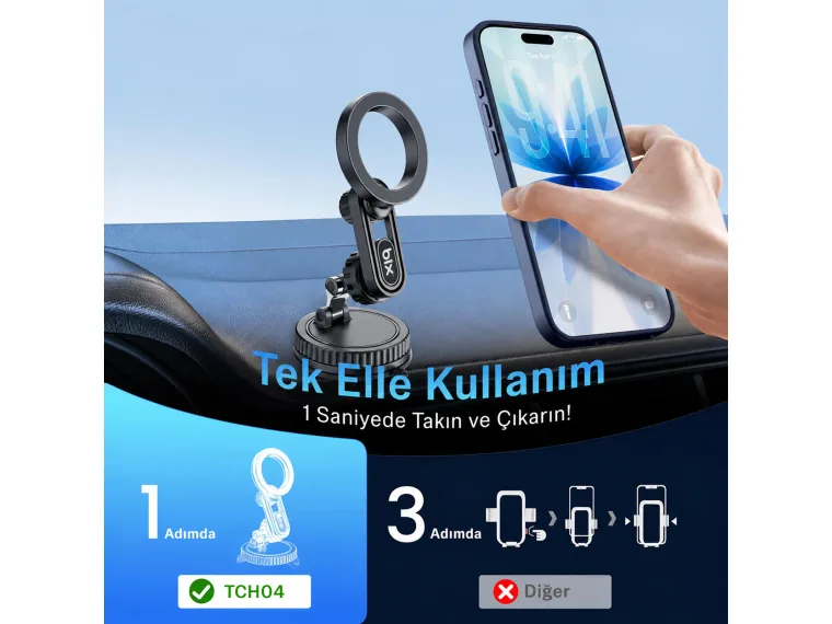 TCH04 Güçlü Vakum Özellikli 360° Ayarlanabilir Cam — görsel 4