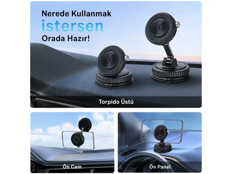 Bix TCH06 360° Manyetik Vakumlu Araç Tutucu — görsel 6