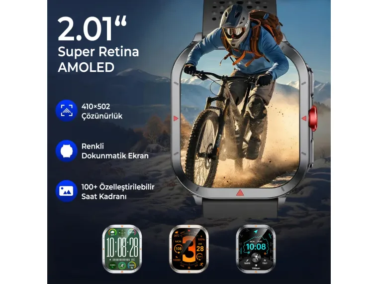 TSW5 53mm Retina 2.01” AMOLED GPS Akıllı Saat Siyah — görsel 7