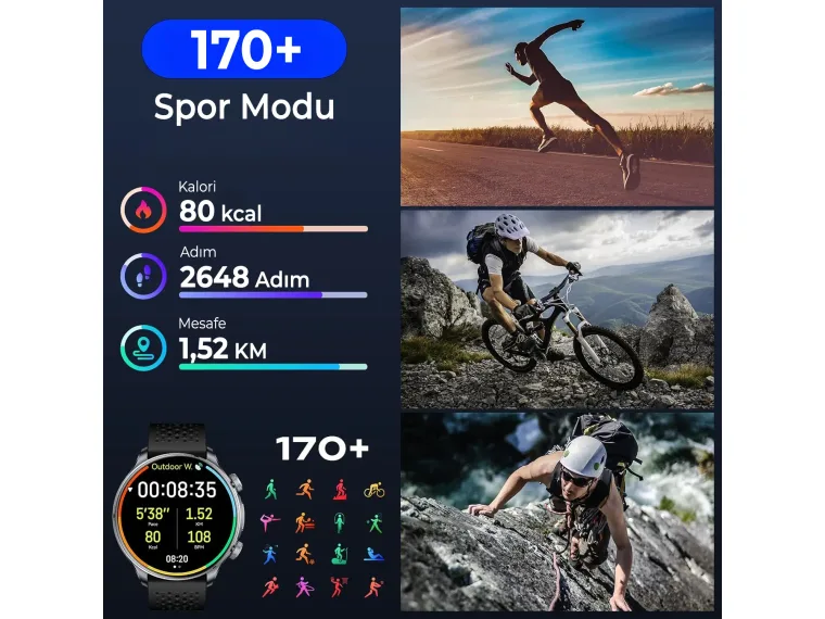 TSW6 48mm Retina 1.6” AMOLED GPS Akıllı Saat Siyah – AI — görsel 6
