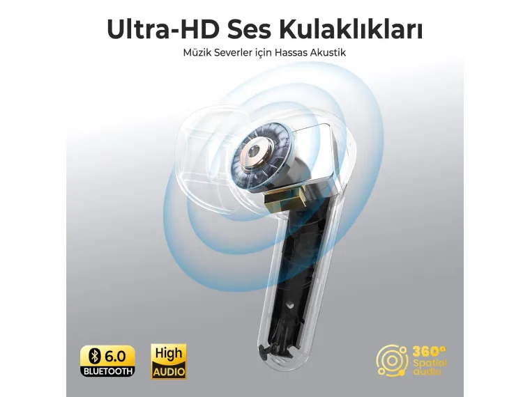 Bix TW12 Bluetooth 6.0 ANC Kablosuz Kulaklık — görsel 8