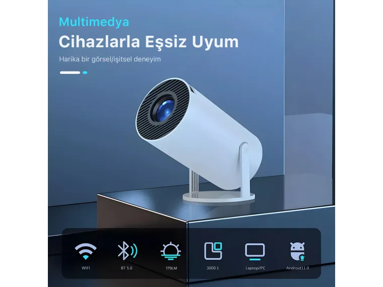 Vega Android Projeksiyon Cihazı HD 1280×720 4K Desteği — görsel 7