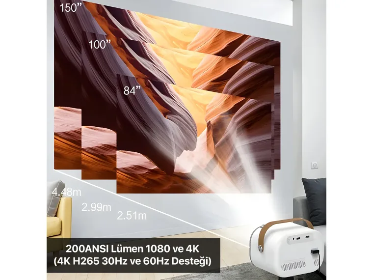 Vega II Android Projeksiyon Cihazı Full HD 1920×1080 4K — görsel 6